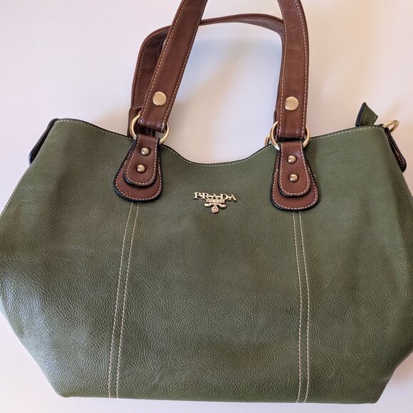 Authentic Prada Olive Leather Handbag (see pictures) - Picture 1 of 4